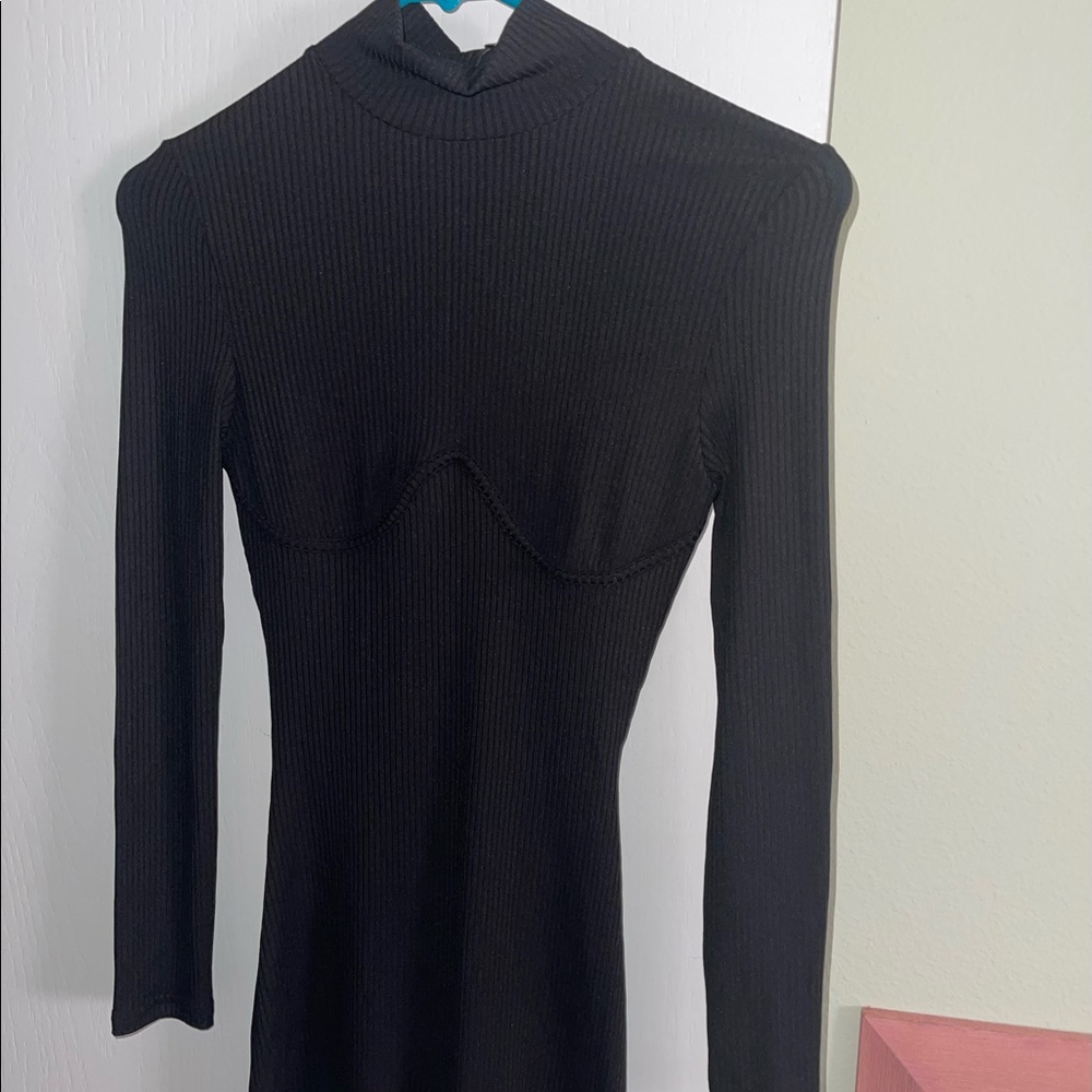 Fitted High-neck Ribbed Bodysuit from Honeybum size SMALL